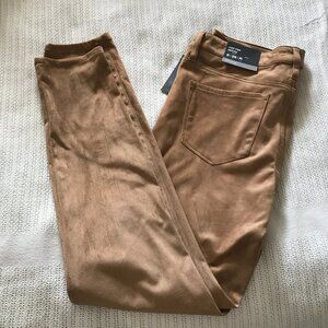NEW Mossimo Stretch Faux Suede Mid-rise Skinny Pants Camel Women's 8 regular